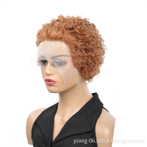 XCCOCO Short Jerry Curl Wigs Pixie Cut Brazilian Remy Human Hair Wigs For Black Woman Human Hair Lace Front Wigs